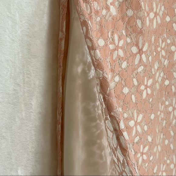 NWT Chaps Pink Floral Lace Overlay Sheath Dress Size 12 Women’s Sleeveless - Picture 4 of 7